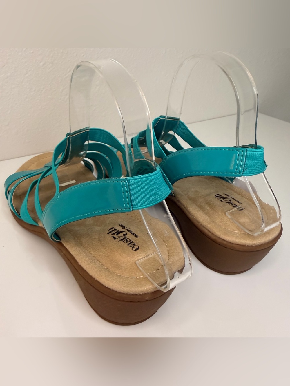 East 5th Teal Patent Strappy Slingback Sandals for Women - Picture 6 of 10